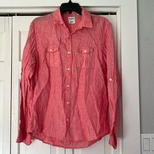Under $20 bogo 50% off. Baird McNutt 100% linen long sleeve slim fit, size Large